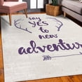 thumbnail image 3 of Adventure Decorative Rug, Calligraphic Words Antlers and Arrow on Grunge Dotted Backdrop, Quality Carpet for Bedroom Dorm and Living Room, 6 Sizes, Dark Purple, by Ambesonne, 3 of 4