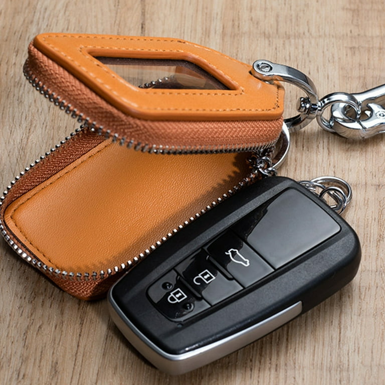 Personalized Leather Zipper Car Key Case,Key Bag,Leather key  holder,handmade key case,Key Organizer,Leather Key Pocket,Leather car  keychain