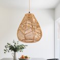 thumbnail image 2 of Boho Rattan Pendant Light - Hanging Lamps Rattan Pendant Light Adjustable Hanging Lamp with Plug-In Cord for Bedroom, Kitchen, Living Room, 2 of 11