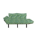 thumbnail image 2 of Leaf Futon Couch, Watercolor Print Botanical Wild Palm Trees Leaves Ombre Design Image Exotic Jungle, Daybed with Metal Frame Upholstered Sofa for Living Dorm, Loveseat, Green White, by Ambesonne, 2 of 4