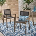 thumbnail image 2 of Jimmy Outdoor Acacia Wood and Mesh Dining Chairs (Set of 2), 2 of 9