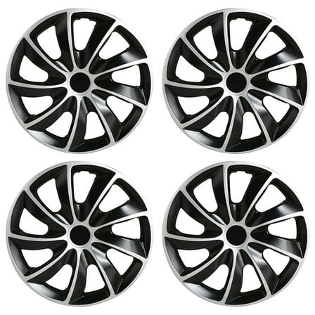 SCITOO 17 Inch Hubcaps Set of 4 for Most Cars w/ABS,17 Inch Hubcaps Black Matte
