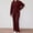Red, variant on Women's Set Tracksuit 2 Pyjamas Ribbed Knit Hooded Pullover Top And Trousers With Wide Legs Leisure Suits Jogging Suit Loungewear Sleepwear Sleepwear Homewear Womens plus Size Overalls Suit Womens