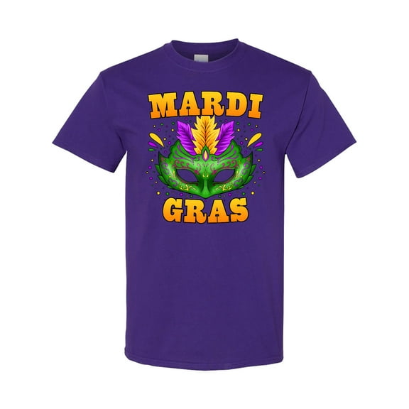 Inktastic Mardi Gras with Green Masquerade Mask T-Shirt
