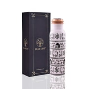 Warli Print White Copper Bottle