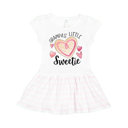 

Inktastic Grampa s Little Sweetie with Pink Heart Cookie Gift Toddler Girl Dress