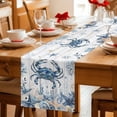 thumbnail image 5 of Blue Crab Coastal Table Runner 70 Inches, Beach Starfish Nautical Coral Retro Bed Runner Dresser Scarves Tabletop for Indoor Outdoor Parties/Ceremony/Banquet, 13" x 70", 5 of 9