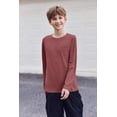 thumbnail image 6 of Arshiner Boys Long Sleeve Crewneck T Shirts Solid Fall Casual Tees Tops with Chest Pocket for Kids 5-12 Years, 6 of 7