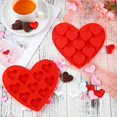 thumbnail image 5 of 4 moldes de silicona en forma de corazón, moldes antiadherentes para chocolate, dulces, moldes para hornear para el día de San Valentín, chocolate, fondant, pudín (rojo), 5 of 5