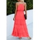thumbnail image 3 of Vestido PRETTYGARDEN Maxi Naranja sin Mangas con Tirantes Espagueti Talle M, 3 of 5