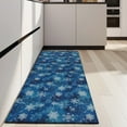 thumbnail image 4 of Blue Christmas Snowflake Pattern Kitchen Rug Mat,Kitchen Runner Rugs Non Skid Washable,Decorative Kitchen Floor Mats for Kitchen,Sink,Laundry,17"X47", 4 of 5