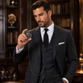 thumbnail image 5 of Vintage Pocket Watch, Roman Numeral Quartz piece, Classic Black Pocket Clock With Chain for Men Women Formal Events Collection, 5 of 7