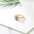 thumbnail image 4 of Gem Stone King 18K Yellow Gold Plated Silver Ring Pink Oval Moissanite (2.00 Cttw), 4 of 4