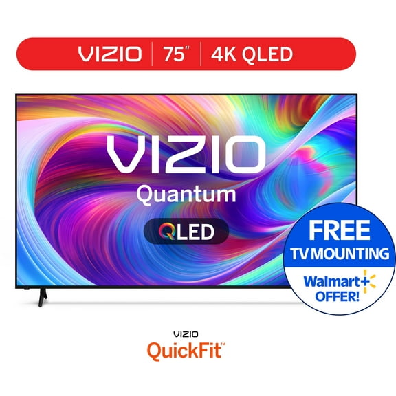 VIZIO 75" Class Quantum 4K QLED HDR Smart TV (NEW) VQD75M-08