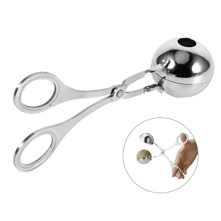 Tbest Home Maker Non Stick Meat Melon Baller Maker Stainless Steel Cookie Dough Meatball Scoop Small, Stainless Steel Mini Meatballer, Meat Melon