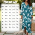 thumbnail image 6 of DISNIMO Palm Tree Printed Women's Linen Style Maxi Dresses Casual Loose Dress 3/4 Sleeve Midi Dresses Lightweight V Neck Dresses for Women, S, 6 of 6