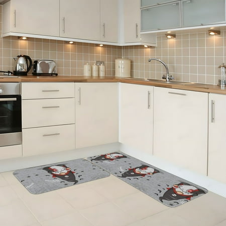 

Kitchen Mats for Floor 2 Piece - Halloween Happy Old Man C Anti Fatigue Mats for Kitchen Floor Kitchen Rugs Non Slip Washable Mat for Home Kitchen Decor