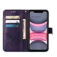 thumbnail image 4 of Decase iPhone 11 Case, Butterfly Patterned Wallet Case, Magnetic Folio Faux Leather with Wrist Strap Credit Card Holder Slots Kickstand Protective Cover For iPhone 11, Purple, 4 of 9