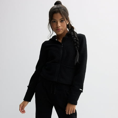 Girls 7-16 Limited Too Cozy Full Zip Hoodie Color: Black Size: MEDIUM