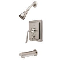 Kingston Brass KB86580ZL Silver Sage ADA Tub & Shower Faucet, Satin Nickel