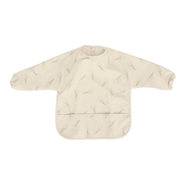 Baby Bibs Long Sleeve Cute Cartoon Animal Pattern Soft PU Waterproof Anti-dirty Bibs Type 1