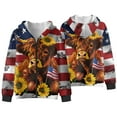 thumbnail image 4 of Uorisanigo Zip Up Hoodies Sweatshirt for Children Casual Long Sleeve Sweatshirt Jacket Coat with Pockets Spring Autumn Fashion Clothes(Sunflower Highland Cow American Flag), 4 of 7