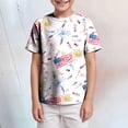 thumbnail image 2 of YDFCWXW Kids Boys 4th of July Shirts Toddler American Flag T-Shirt Girls Patriotic Short Sleeve Tees Cotton Top Clothes 3-13T (White, 6-7 Years), 2 of 5