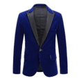 thumbnail image 1 of Men's Velvet Blazer Slim Fit Solid Tuxedo Jacket Business Casual Blazer 26s, 1 of 5
