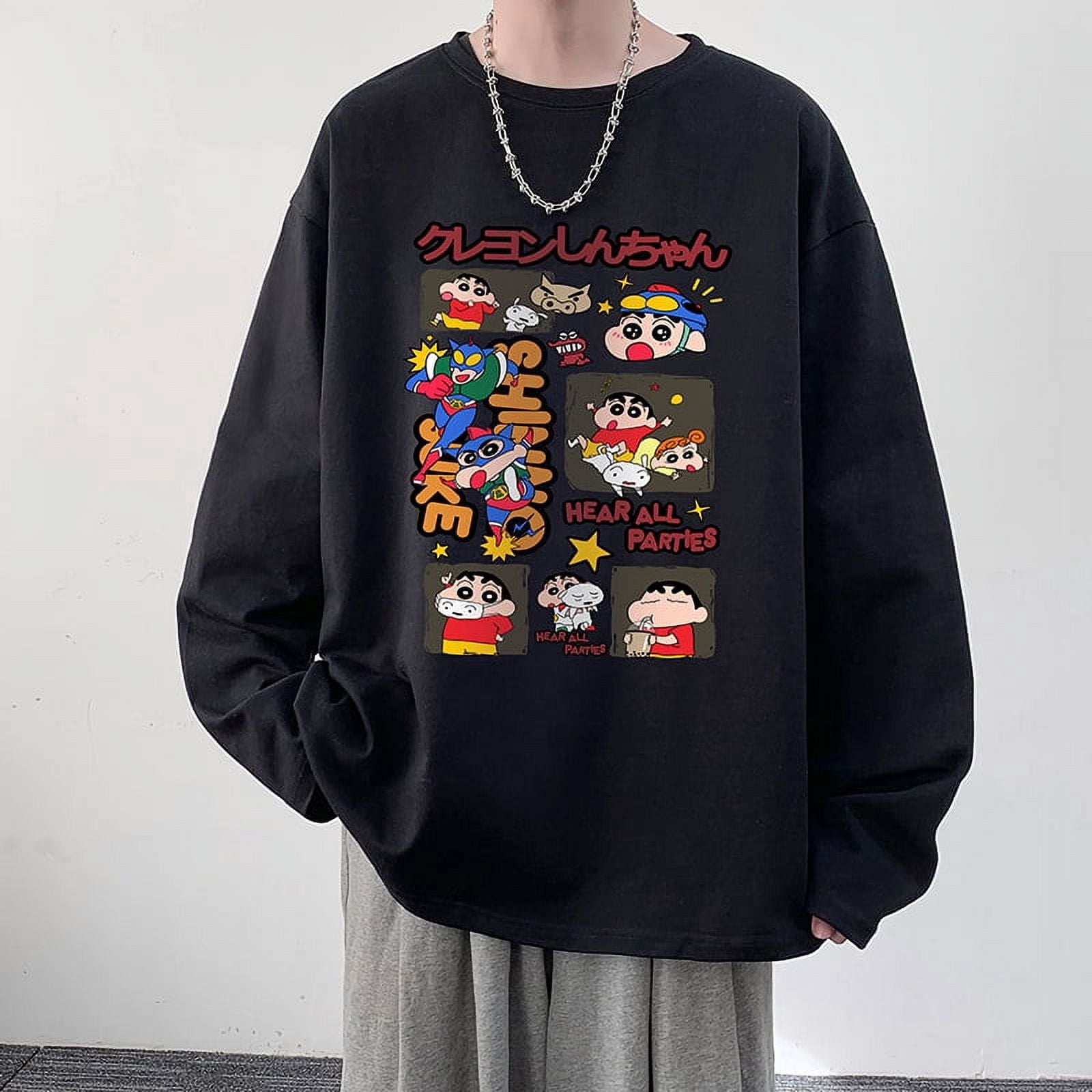 Heavy 230G Pure Cotton Long-Sleeved T-Shirt Men'S Large Size Round Neck Sweatshirt Bottoming Shirt Black 2Xl