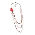 thumbnail image 2 of Sweet Red Lotus Triple Layer Red Coral Necklace/Belt, 2 of 3