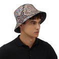 thumbnail image 6 of Bucket Hat for Men Women, Boho Mandala Pattern Breathable Sun Hat Summer Beach Hats, Fun Womens Mens Bucket Hat for Travel Outdoor Vacation Fishing Hiking Sports, 6 of 6