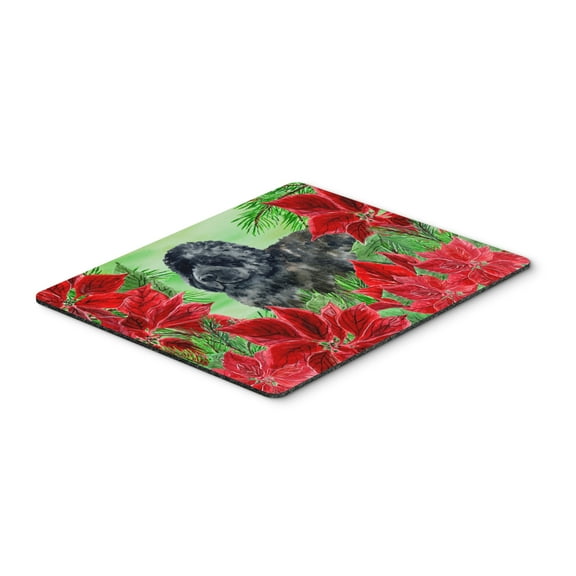 Newfoundland Poinsettas Mouse Pad Hot Pad or Trivet