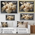 thumbnail image 4 of Designart "Elegance In White And Gold Hydrangea VII" Hydrangea Floater Framed Wall Art Prints, 4 of 5