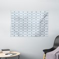 thumbnail image 1 of Vintage Tapestry, Diagonal Checkered Squares with Delicate Elliptic Details Simplistic Retro Design, Wall Hanging for Bedroom Living Room Dorm Decor, 60W X 40L Inches, Blue White, by Ambesonne, 1 of 2