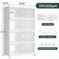 thumbnail image 2 of Fangtueh Stackable Storage Bins with Lid, Extra Large Collapsible Storage Box with Pet Doors and Wheels, Plastic Closet Organizer and Storage Cabinet Drawer For Home Kitchen,White,30Gal,4Pack, 2 of 8