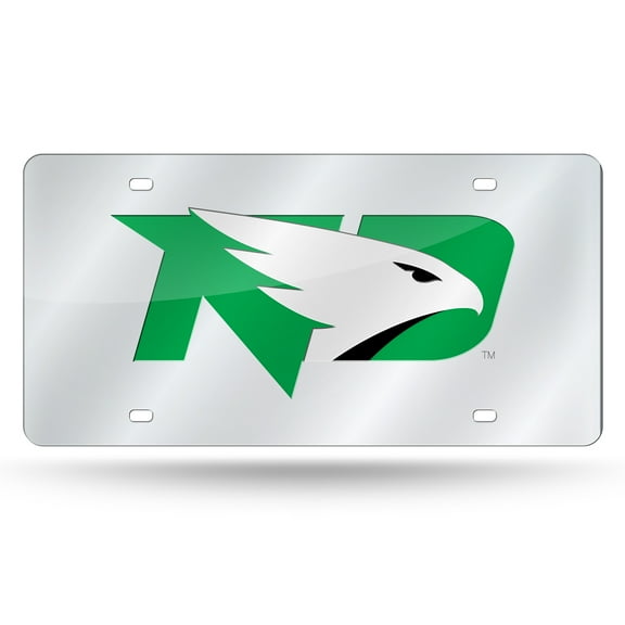 North Dakota Fighting NCAA Hawks Acrylic License Plate Laser Tag