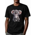 thumbnail image 6 of Cute Koala Men's T Shirts T-Shirt for Men Crew Neck Tees Cotton Tops, Black, S, 6 of 7
