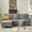 Lgrey, variant on Tornama Linen Reclining L Shaped Sectional Sofa, Light Gray