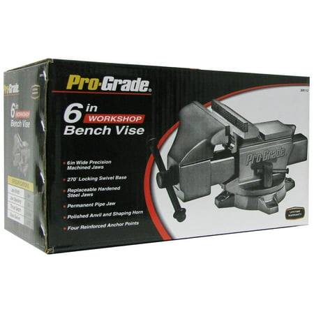 6" Bench Vise with Anvil Cast Iron 270 Degree Swivel Locking Base Table Clamp