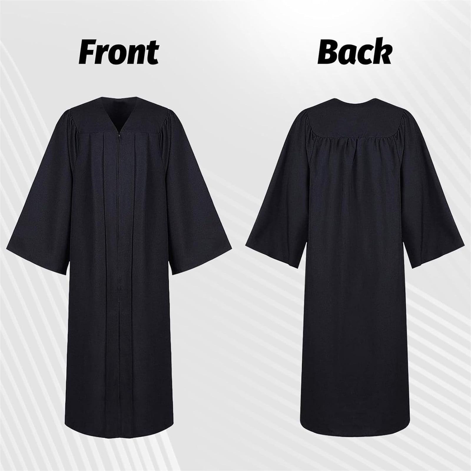 2025 Graduation Cap And Gown Set With Tassel, Pendant, Honor Cord, Graduation Stole - Black American Woven Bachelor Graduation Robe 5-Piece Kit - For High School College Bachelor