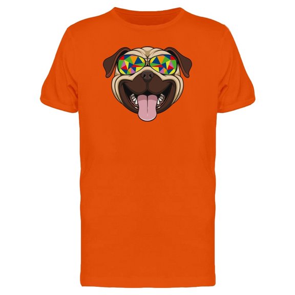 Happy Pug Abstract Glasses Tee Men's -Image by Shutterstock