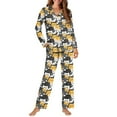 thumbnail image 2 of FOR U DESIGNS Colorful cat Pajama Sets for Women 2 Piece Button Up V-neck Tops Size 4XL Button Down Night Shirts for Women Sleepwear Long Sleeve Pants Jogger Loungewear, 2 of 7