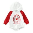 thumbnail image 1 of Gibobby Mameluco niña Bebé niños niñas manga larga Día de San Valentín estampado de letras con capucha pulóver recién nacido sudadera monos(A, 6-12 Meses), 1 of 5