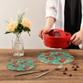 thumbnail image 6 of SKYSONIC Pot Holders Trivets Set cs Pink Red Rose Flower Floral Potholders for Kitchens 100% Cotton Thread Weave Trivets Kitchen Trivet for Table Countertop Protector Hot Pads Pans Mats, 6 of 7