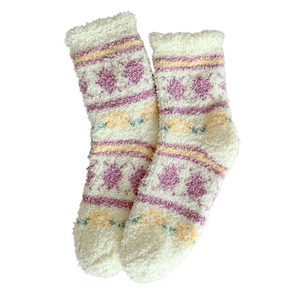 Fuzzy Socks with Heart Pattern Cozy Fluffy Lounge Soft Warm Plush Sleep Socks for Women