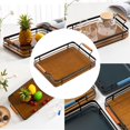 thumbnail image 3 of Bandeja rectangular para servir, vajilla para mesa de té, plato de fruta, aperitivos Marrón 40x30x65cm, 3 of 9