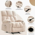 thumbnail image 5 of JONPONY Manual Recliner Chair with Heat Therapy and Massage Function, Heavy Duty Reclining Mechanism Massage Chair, Elderly Single Rocker Sofa with Cup Holders for Bedroom Home Theater,Beige, 5 of 13