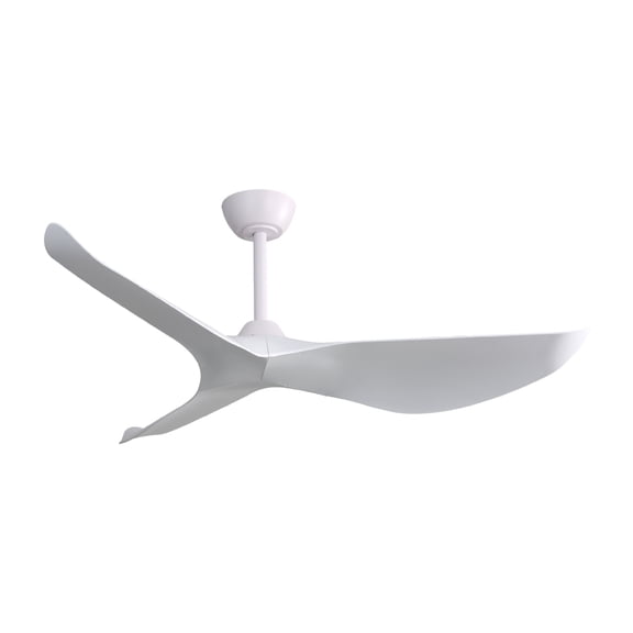 52 Inch Indoor Ceiling Fan without Light, 6 Speeds Reversible DC Motor, 3 Blade Ceiling Fan White For Bedroom