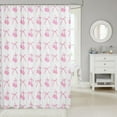 thumbnail image 2 of Cherry Bowknot Kid Shower Curtains,Pink Bow Tie Butterfly Knot Princess Bathroom Curtains for Girls Women,Cartoon Bow Patchwork Dreamy Sweet Waterproof Curtains,12 Hooks Suits,72" W x 72" L, 2 of 6