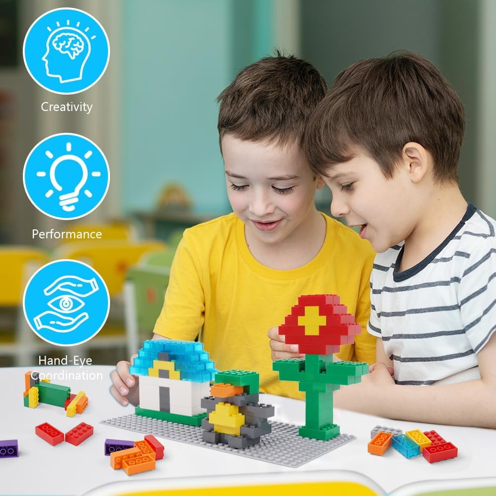 Classic Multicolor Building Blocks Bulk Pack , 320 Pieces 2x4 Individual Bricks, Creative Brick Box, Compatible With Major Brands